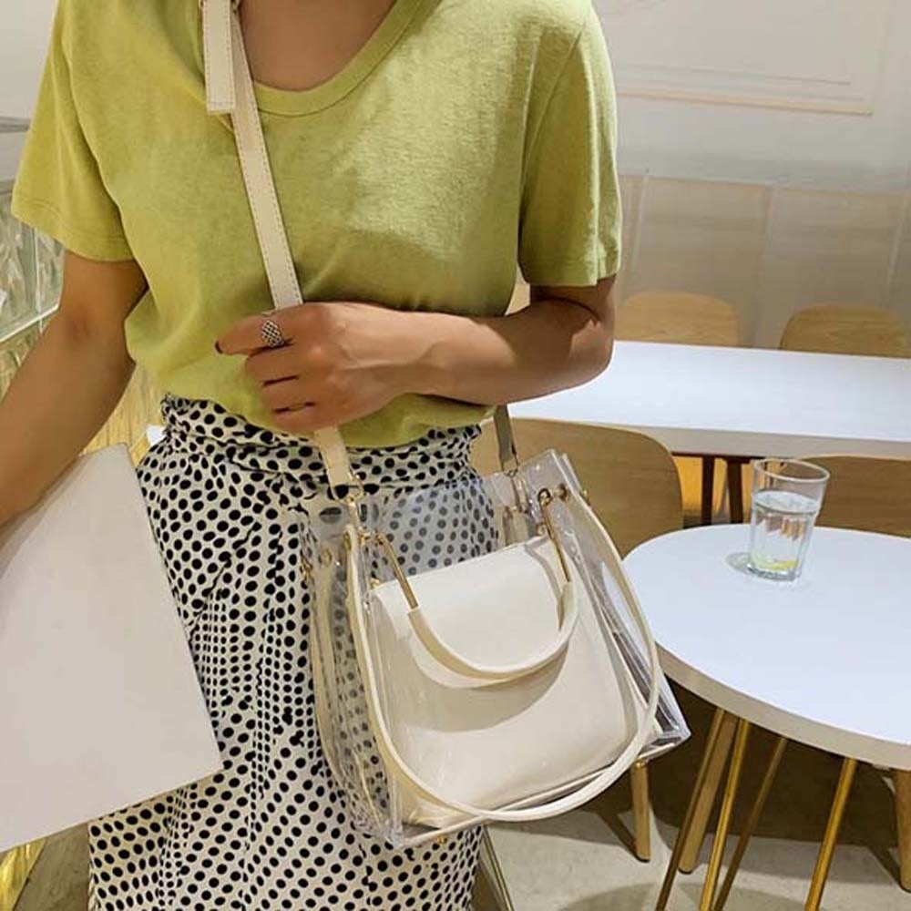 Jelly Bag Clear Pvc - Bolso Transparente de Color Caramelo, Impermeable,
