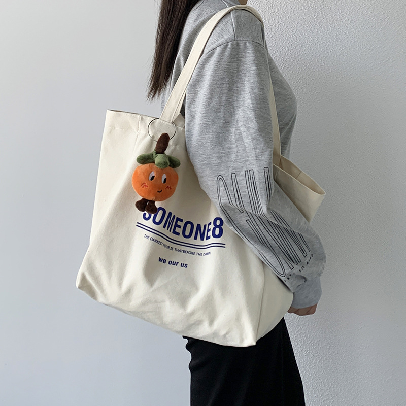 Women Bags With Laptop Compartment - Bolso de lona con letras ins,