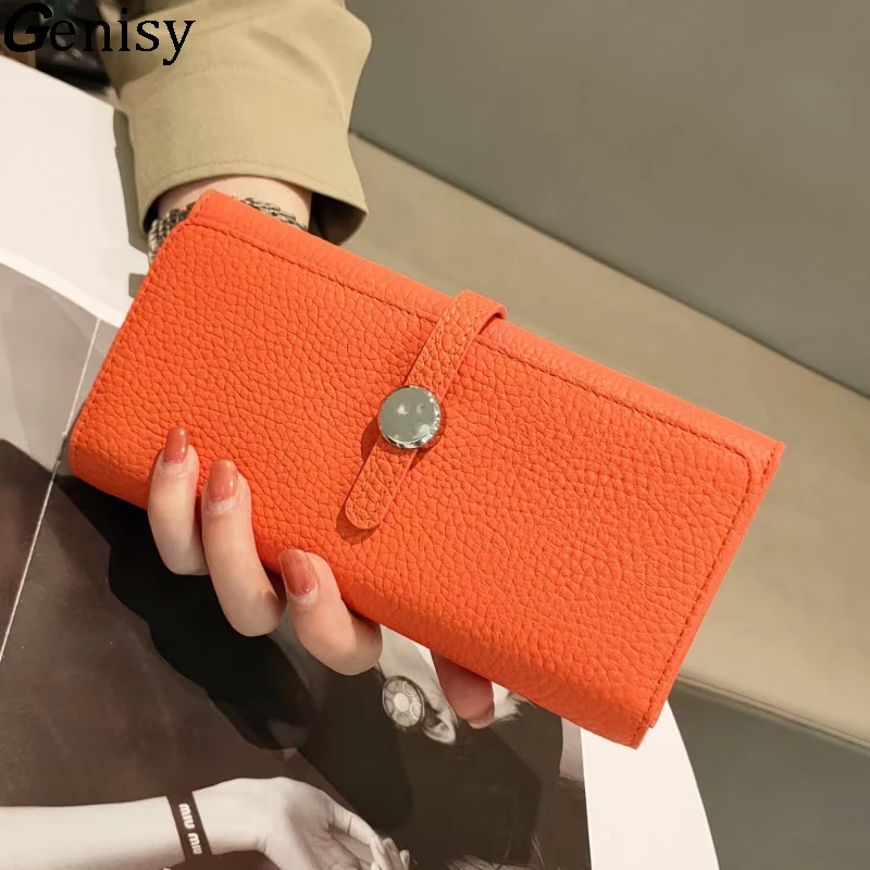 Women Bags Lv - Cartera de cuero genuino para mujer,
