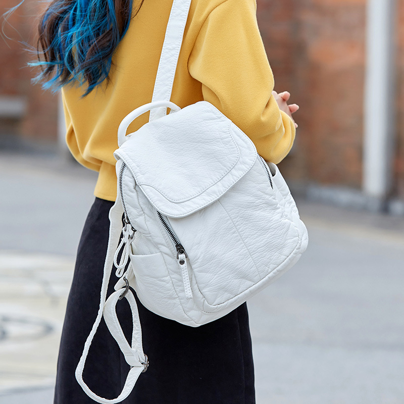 Women Bags H&M - Mochila De Cuero lavado blanco para