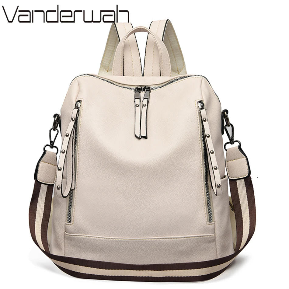 Women Bags H&M - Mochila De cuero suave para estudiantes