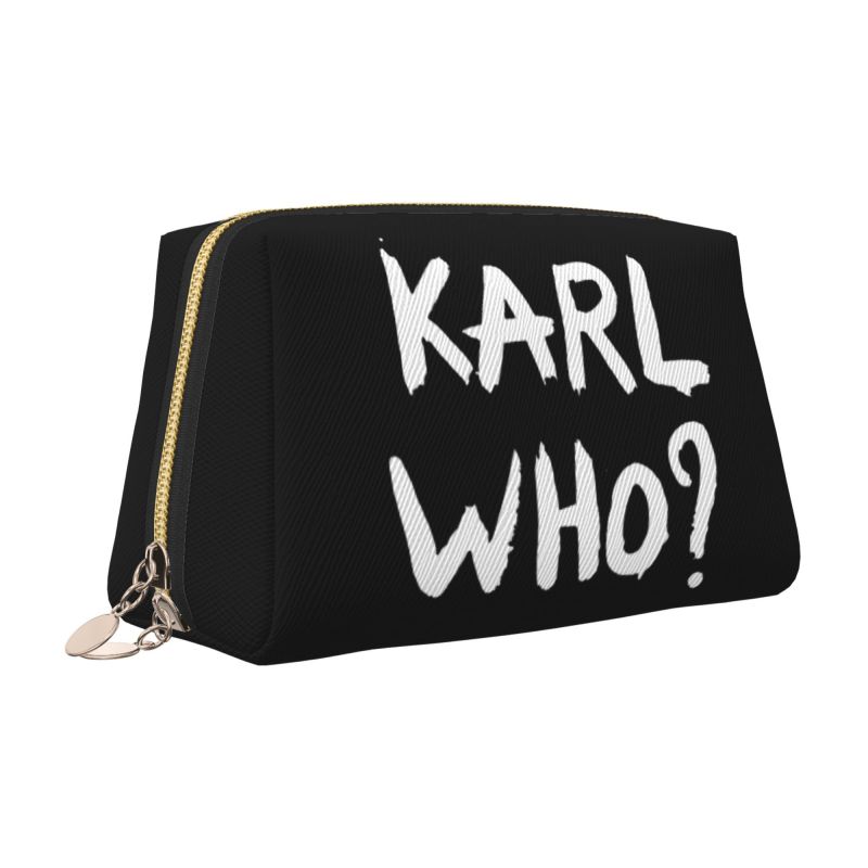 Women'S Karl Bags - Bolsa de maquillaje de cuero con