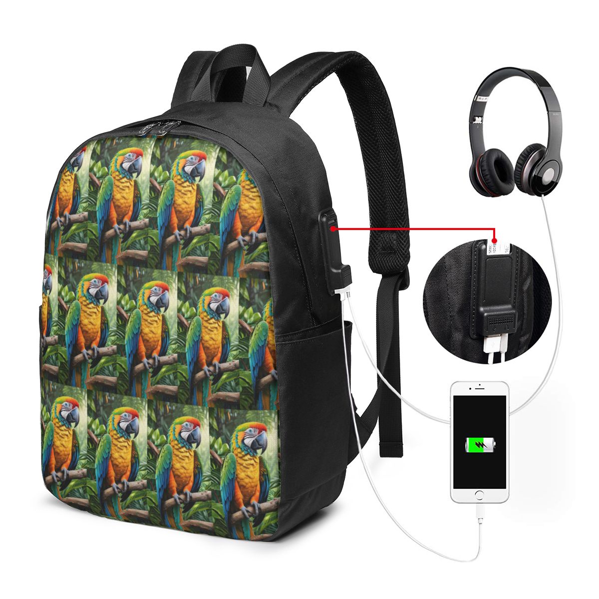 Mochila con diseño de loros ma - Women'S Bag reseña y precio