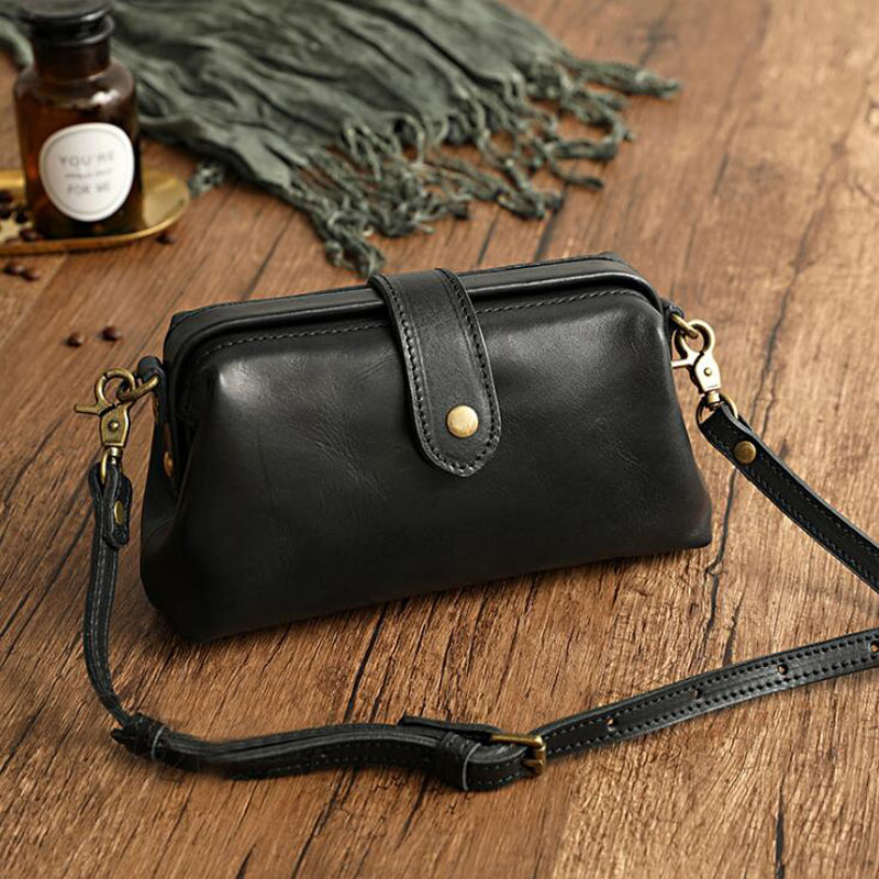 Bolso de hombro de cuero genui - Doctor Bag Leather reseña y precio