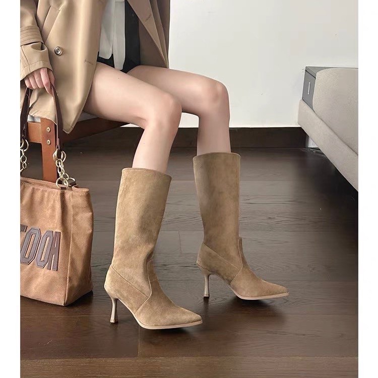 Botas modernas a media pantorr - Women Bags For Sale reseña y precio